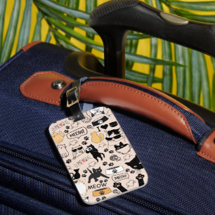Cute Cats Meow Luggage Tag Bagagebricka