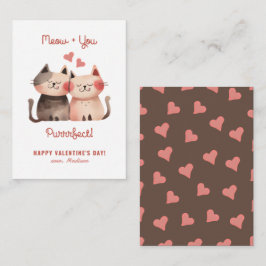 Cute Cats Meow och du är Purrfect Valentines day Anteckningskort