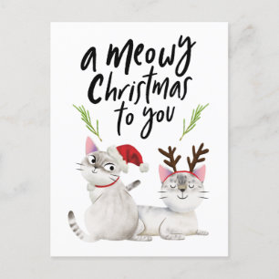 Cute Cats Meowjul till dig Helg Vykort