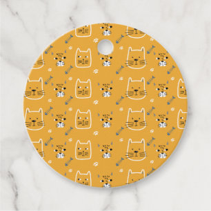 Cute Cats Modern Mönster Gåvor Etiketter