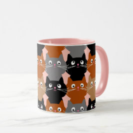Cute Cats Mönster Adsible Kattdjur Kittens Coffee Mugg