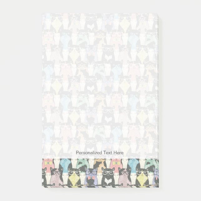 Cute Cats Mönster, hylsor Post-it Block (Framsida)