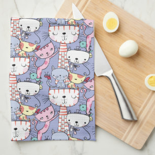 Cute Cats Mönster Kökshandduk