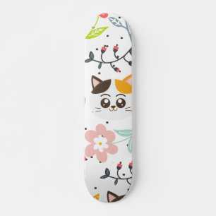 Cute Cats Mönster Mini Skateboard Bräda 18,5 Cm
