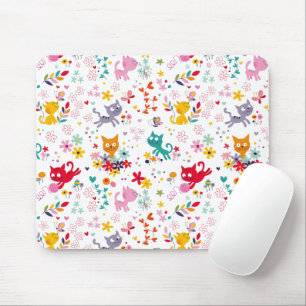 Cute Cats och Flower Roligt Musmatta