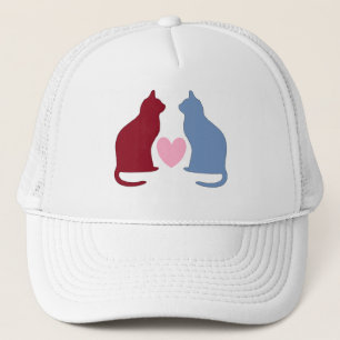 Cute Cats och Heart Kärlek Keps