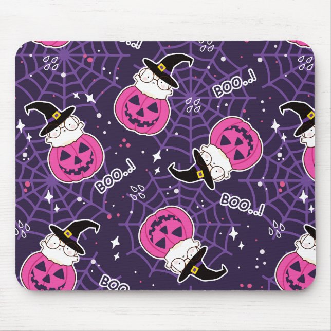 Cute Cats och Pumpkins Halloween Mönster Musmatta (Framsidan)