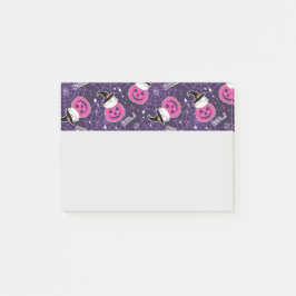 Cute Cats och Pumpkins Halloween Mönster Post-it Block