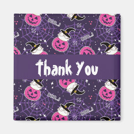 Cute Cats och Pumpkins Halloween Mönster Tack Magnet