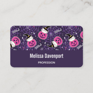 Cute Cats och Pumpkins Halloween Mönster Visitkort