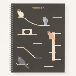 Cute Cats on Cat Wall Furwear Mörk Grått