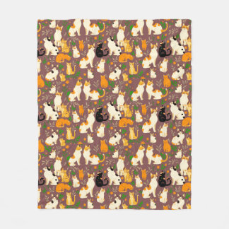 Cute Cats på en baksida av kaffe Fleecefilt