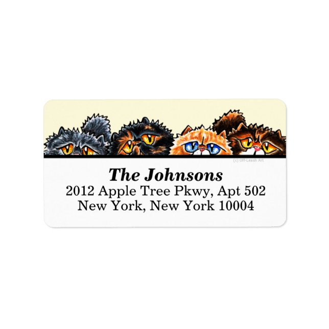 Cute Cats Persian och Cream Adressetikett (Framsidan)