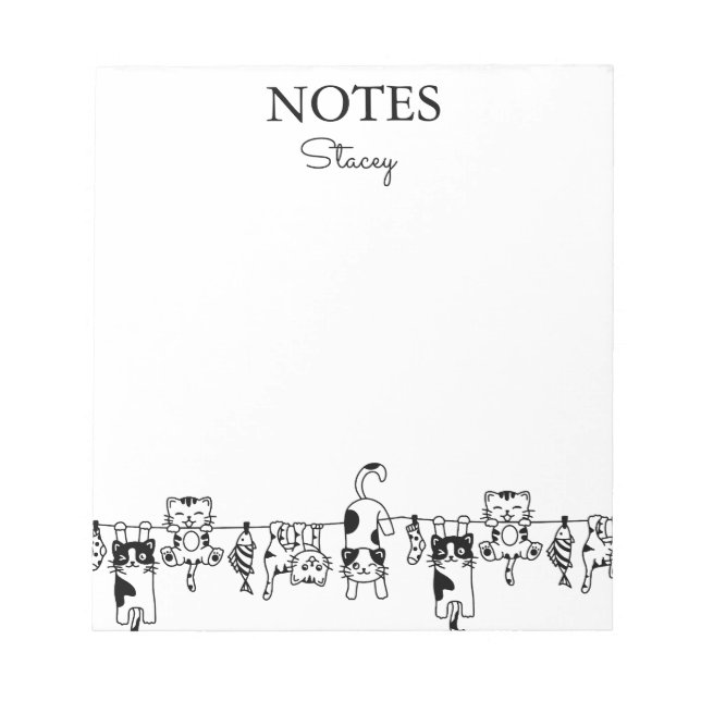 Cute Cats Personalized Notepad Anteckningsblock (Framsida)