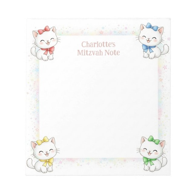 Cute Cats Personlig Mitzvah Notes Anteckningsblock (Framsida)