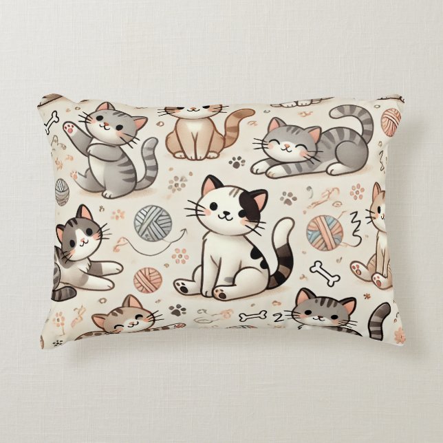 Cute Cats Prydnadskudde (Framsidan)