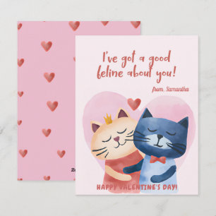 Cute Cats Punny Funny Kids Valentines day Julkort