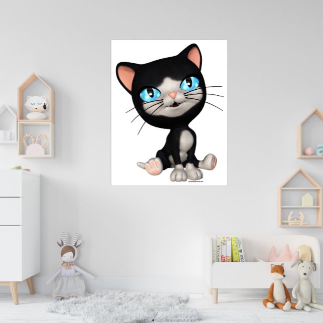 Cute Cats: PussPuss, Cute Tecknad Kitten Poster (Skapare uppladdad)