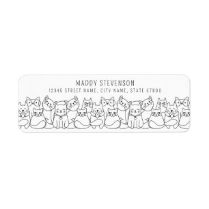 Cute Cats-Returetiketter Returadress Etikett