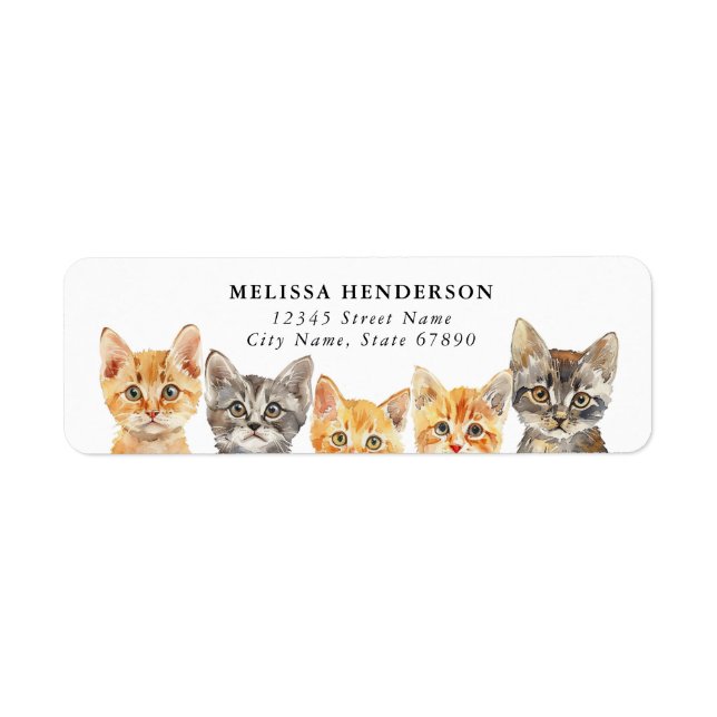 Cute Cats-Returetiketter Returadress Etikett (Framsidan)