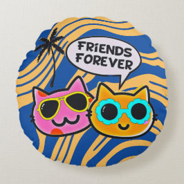 Cute Cats Round Pillow! Rund Kudde