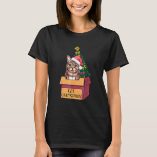 Cute Cats Santa Hat-jultomten Funny Ornaments Paja T Shirt