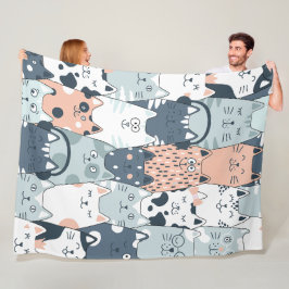 Cute Cats Seamless Mönster Fleecefilt