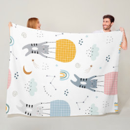 Cute Cats Seamless Mönster Fleecefilt