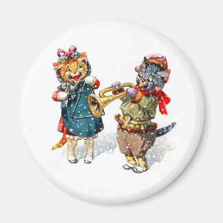 Cute Cats spelar trumpet & Triangle i Snö Magnet