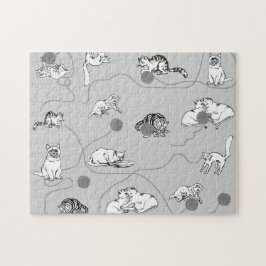 Cute Cats Spelas upp och är Naughty Mönster Pussel