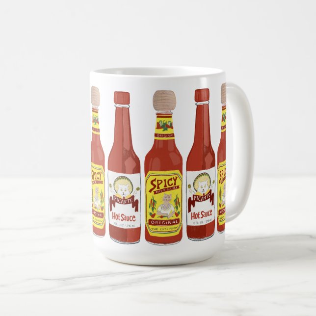 Cute Cats Spicy Hett Sauce illustration Kaffemugg (Framsida höger)