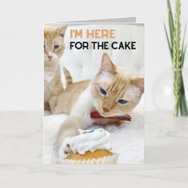 Cute Cats Stealing Cupcoa Birthday Grethycard Kort