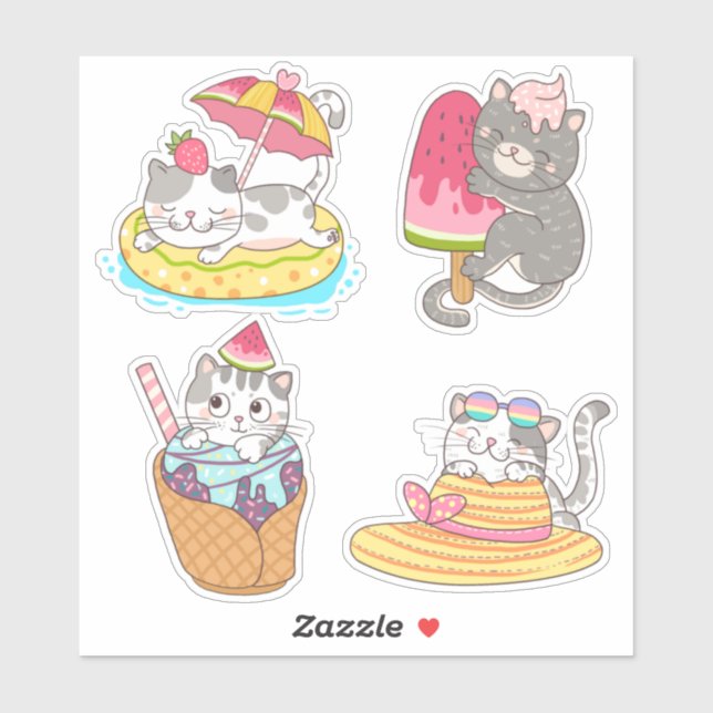 Cute Cats Sticker Klistermärken (Ark)