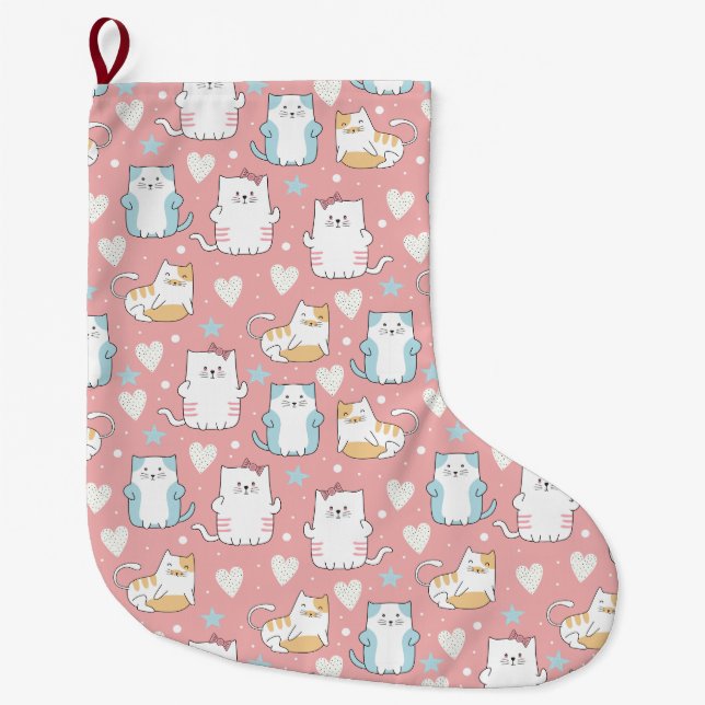 Cute Cats Stor Julstrumpa (Framsidan)