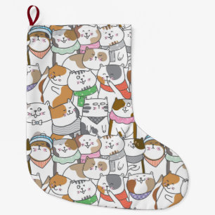 Cute Cats Stor Julstrumpa