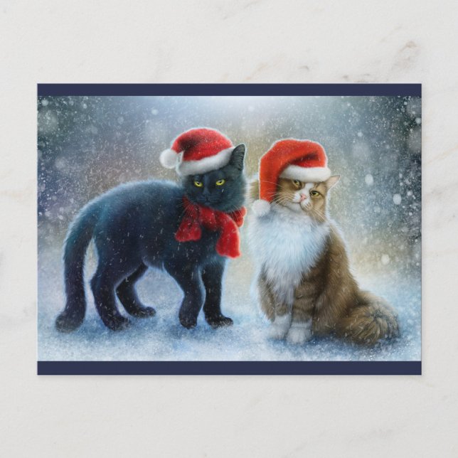 Cute Cats Vykort (Christmas Theme Holiday Postcard!)