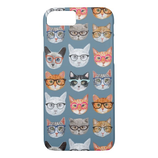 Cute Cats Wating Glass Mönster Case-Mate iPhone Skal (Baksida)