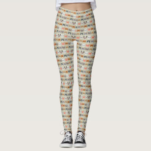 Cute Cats Wating Glass Mönster Leggings