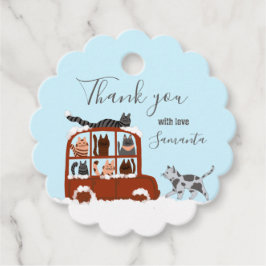 Cute Cats Winter Snöflingor Birthday Baby Gift Gåvor Etiketter