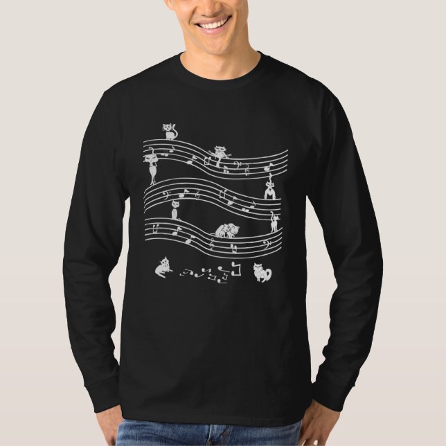 Cute cats with music notes t shirt (Framsida)