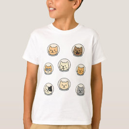 Cute Catstronaut Heads Shirt For Space-Loving Kids T Shirt