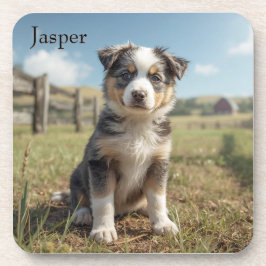 Cute Cattle Hund Personlig Beverage Coaster Set Underlägg