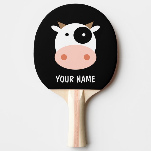 Cute cattle tecknad tennis-match bord pingisracket (Framsidan)