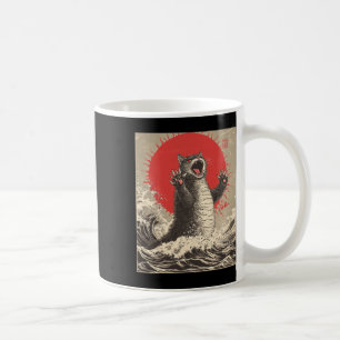 Cute Catzilla Cat japansk Art Funny Cat Kaffemugg
