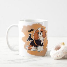 Cute Cavalier Kung Charles halloween boo! Kaffemugg