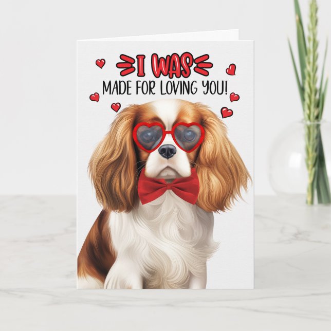 Cute Cavalier Kung Charles Hund Kärlek Valentine Helgkort (Framsida)