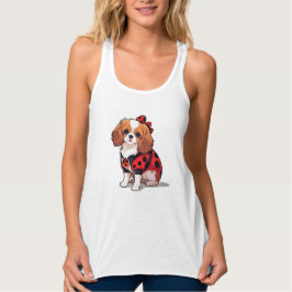 Cute Cavalier Kung Charles Ladybug Linne Med Racerback