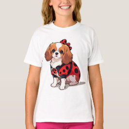 Cute Cavalier Kung Charles Ladybug T Shirt