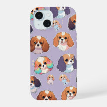 Cute Cavalier Kung Charles Pastel Mönster