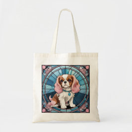 Cute Cavalier Kung Charles Pastel Stached Glass Tygkasse